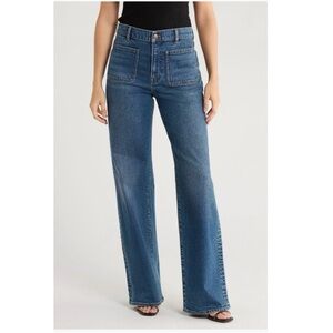 Madewell The Emmett Wide-Leg Full Length Jean: Patch Pocket Edition